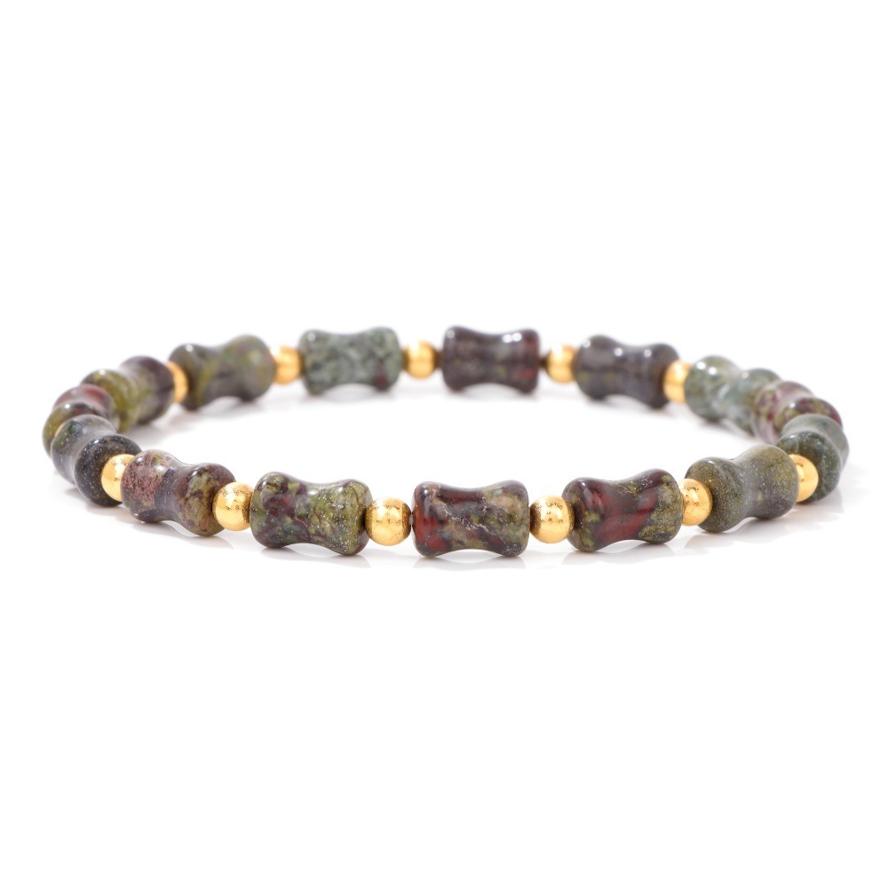 Piedra natural / Ágata / Estilo nudo de bambú / Pulsera