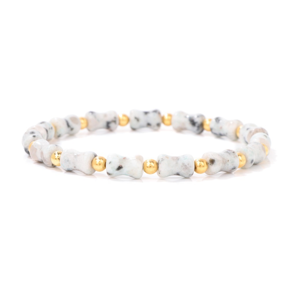 Piedra natural / Ágata / Estilo nudo de bambú / Pulsera