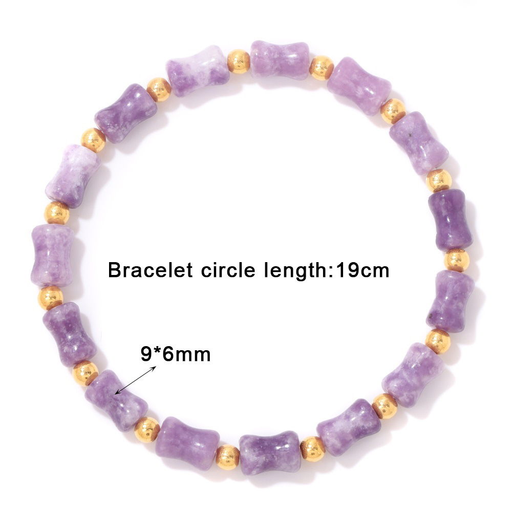 Piedra natural / Ágata / Estilo nudo de bambú / Pulsera