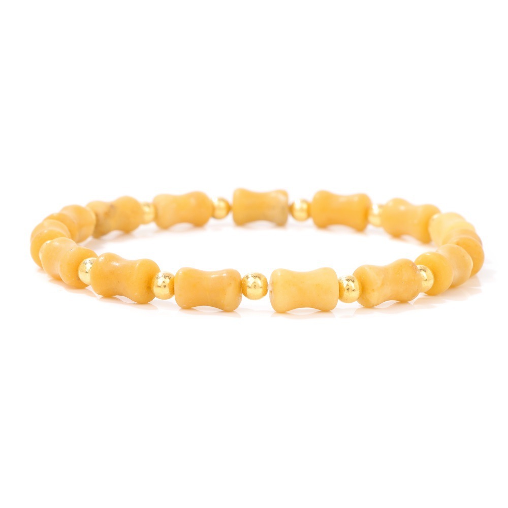 Piedra natural / Ágata / Estilo nudo de bambú / Pulsera