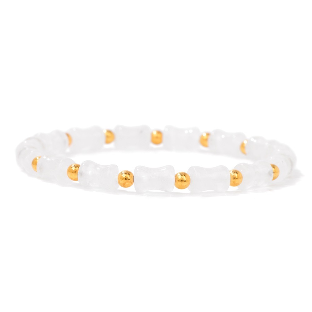 Piedra natural / Ágata / Estilo nudo de bambú / Pulsera