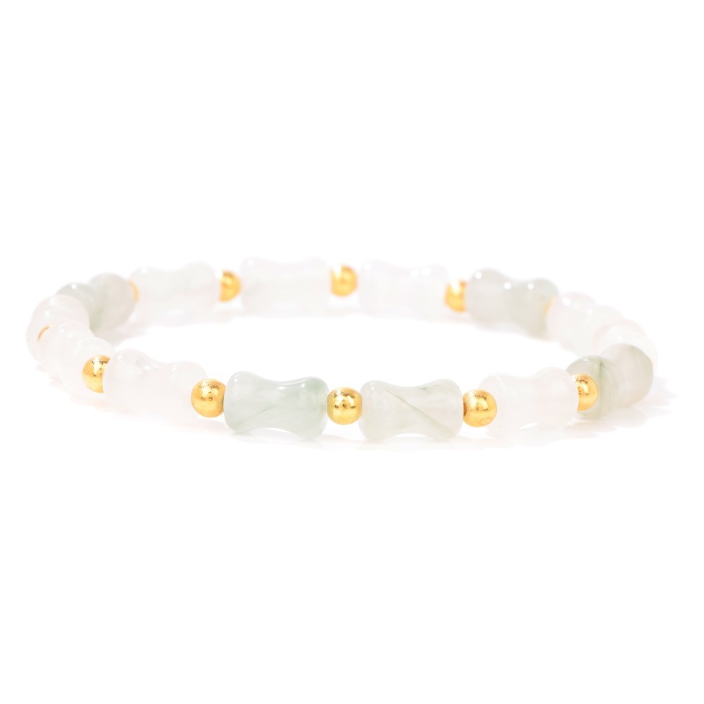 Piedra natural / Ágata / Estilo nudo de bambú / Pulsera