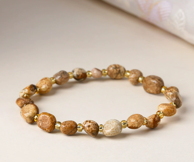 Piedra natural / Ágata / Forma libre / Irregular / Pulsera