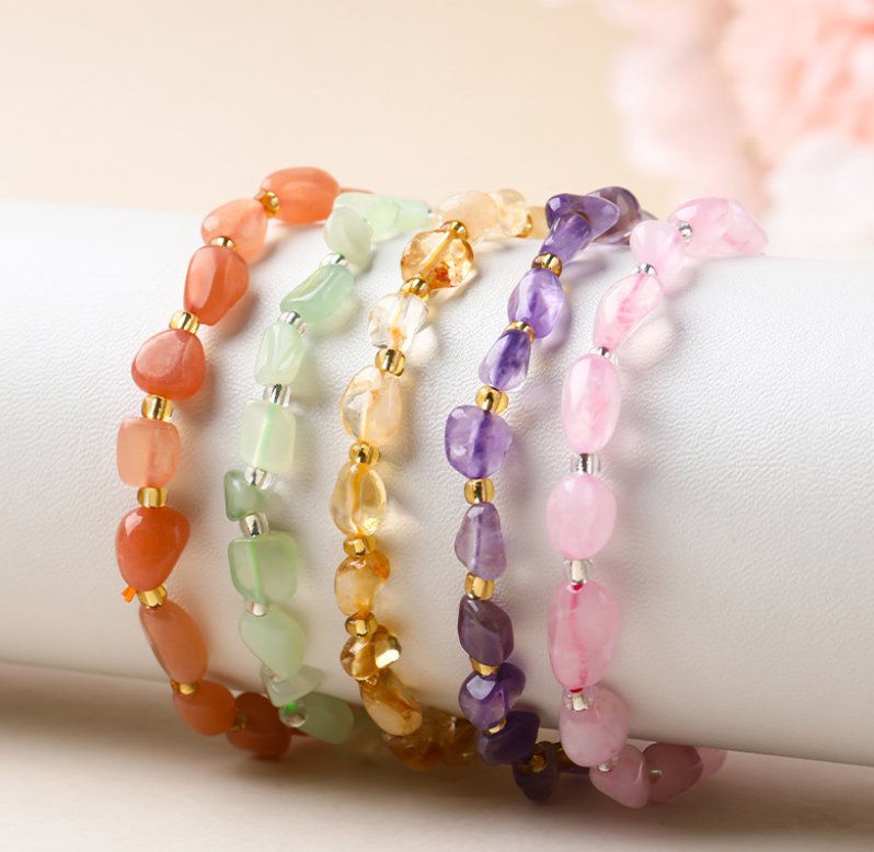 Piedra natural / Ágata / Forma libre / Irregular / Pulsera
