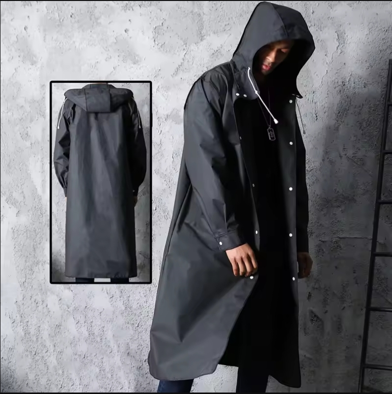 Men Women Waterproof Raincoat Windbreaker Fishing Outdoor Black Customized Style