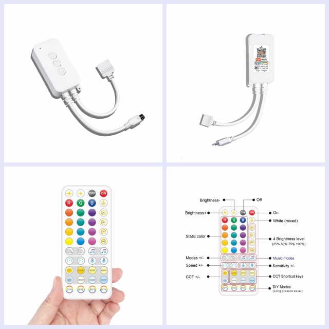Tuya Wifi 44 keys Music RGBCW led controller