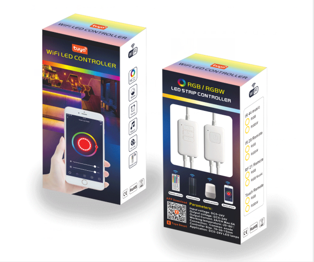 Tuya Wifi 28 keys RGB(W) led controller (with 1 button)