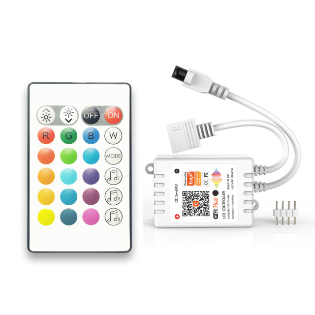 Tuya WiFi MUSIC IR 24 keys RGB RGBW LED Controller