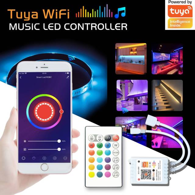Tuya WiFi MUSIC IR 24 keys RGB RGBW LED Controller