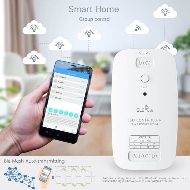 3 IN 1 Bluetooth Mesh LED Controller DIM/CCT/RGB  --"OPEN-LIT" APP