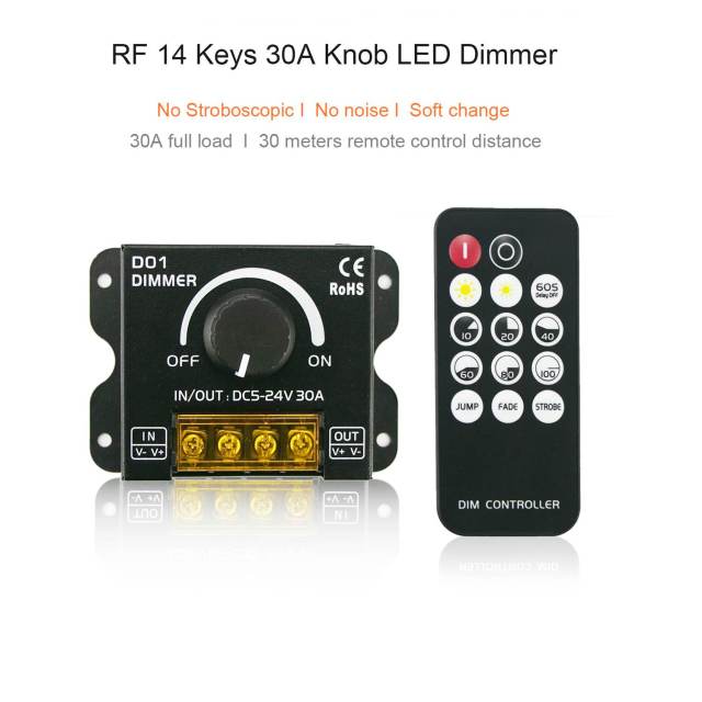 RF 14Keys 30A Knob LED dimmer