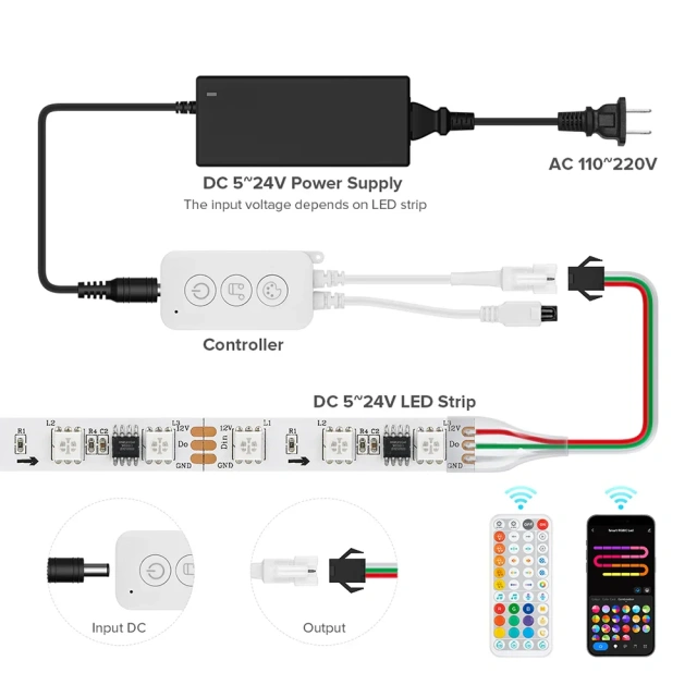 Tuya Wifi Music IR 44 keys SPl controller