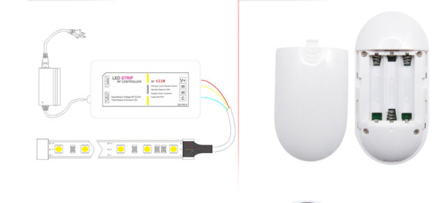 RF full touch color temperature led controller - Plastic shell  DC12~24V