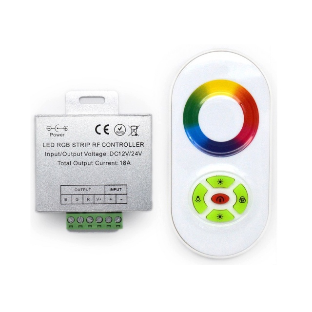 RF 5 keys touch rgb led controller - Aluminium shell  DC12~24V