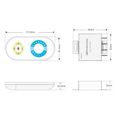 RF 5 keys touch color temperature controller - Aluminium shell  DC12~24V