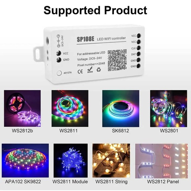 SP108E DC5-24V Wifi Music led Controller