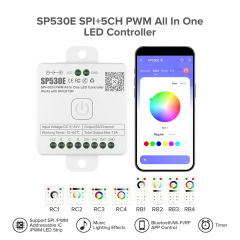 SP530E Wifi SPI 5CH PWM All In One LED Controller -- DC5-24V Pixel,WS2811,WS2812,TM1804, UCS1903 etc