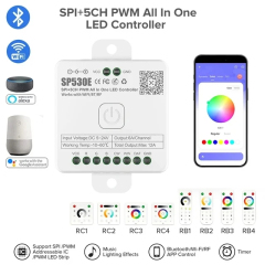 SP530E Wifi SPI 5CH PWM All In One LED Controller -- DC5-24V Pixel,WS2811,WS2812,TM1804, UCS1903 etc
