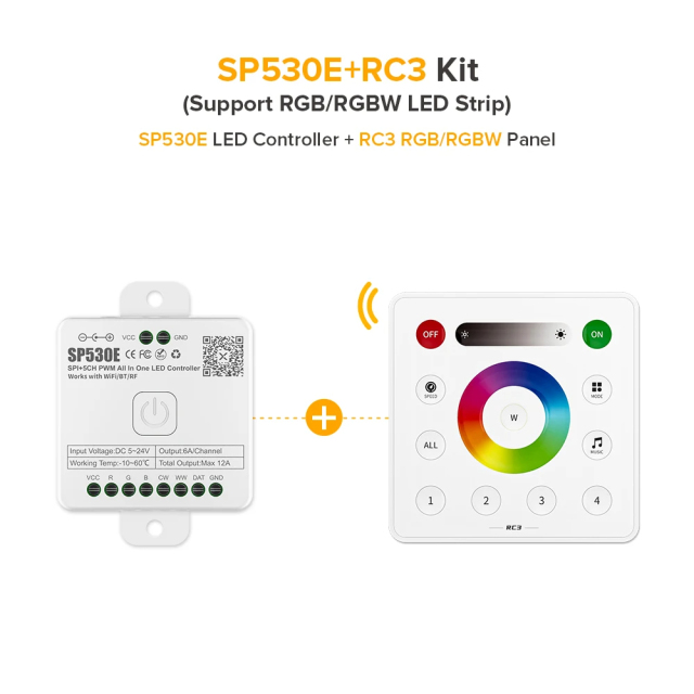 SP530E Wifi SPI 5CH PWM All In One LED Controller -- DC5-24V Pixel,WS2811,WS2812,TM1804, UCS1903 etc