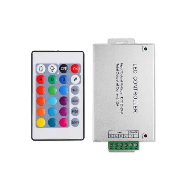 IR 24 keys rgb led controller - Aluminium shell  DC12~24V