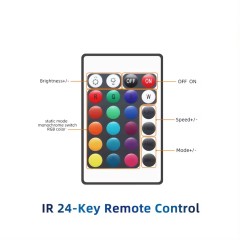 IR 24 keys rgb led controller - Aluminium shell  DC12~24V