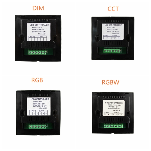 86mm Touch Panel RGB Controller -- DC12~24V  (DIM/CCT/RGB/RGBW/RGBCCT)