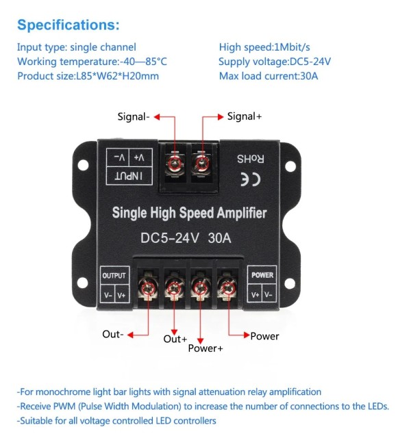 Aluminum Shell 360W RGB Amplifier