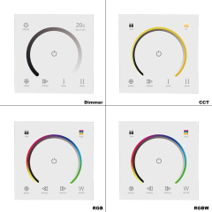 86mm Touch Panel RGB Controller -- DC12~24V  (DIM/CCT/RGB/RGBW/RGBCCT)
