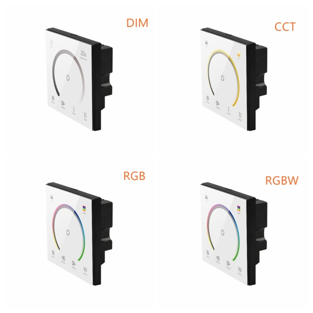 86mm Touch Panel RGB Controller -- DC12~24V  (DIM/CCT/RGB/RGBW/RGBCCT)