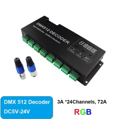 24CH DMX512 decoder controller --3 Channel RGB / 4 channel RGBW