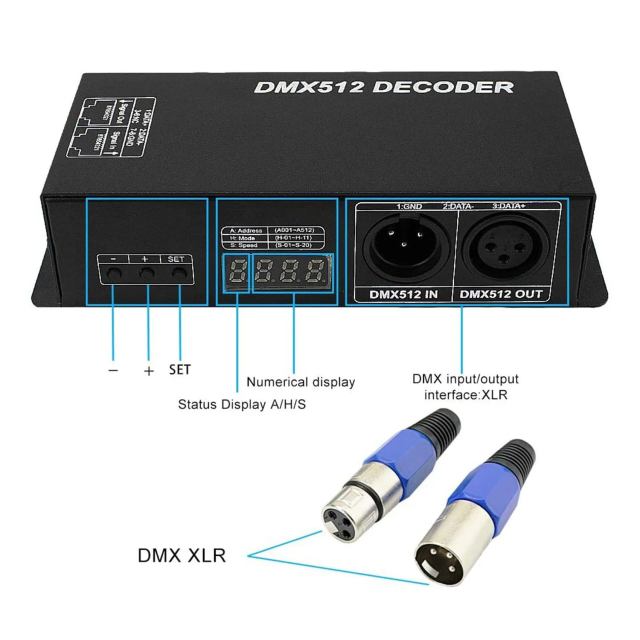 Digital display DMX512 decoder controller --3 Channel rgb / 4 channel rgbw