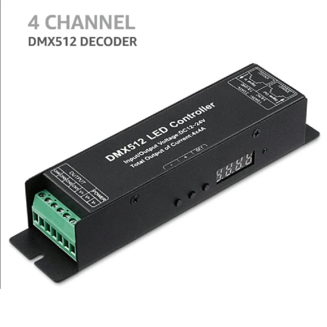 Digital display DMX512 decoder controller --3 Channel RGB / 4 channel RGBW