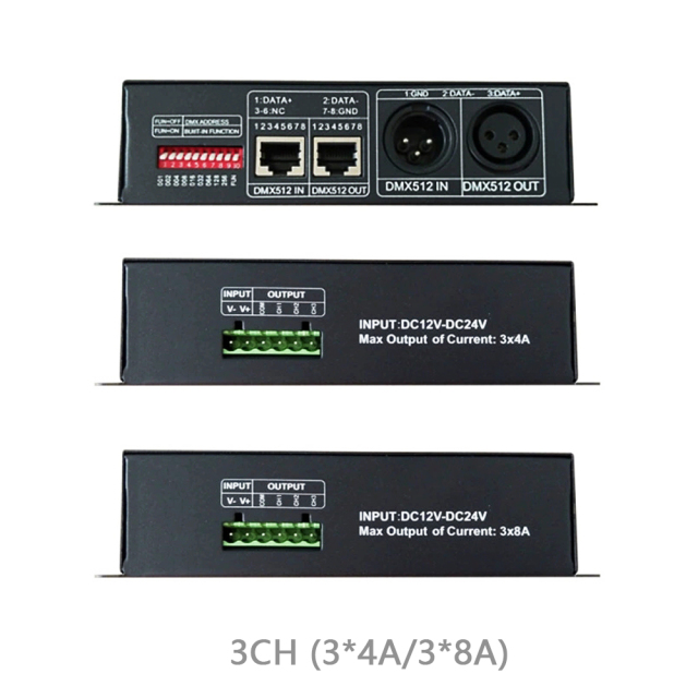 DMX512 decoder controller --3 Channel rgb / 4 channel rgbw