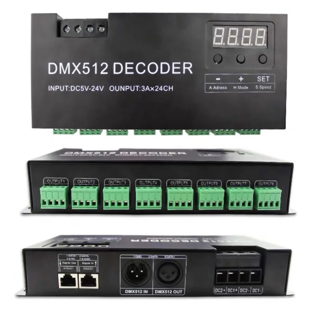 24CH DMX512 decoder controller --3 Channel RGB / 4 channel RGBW