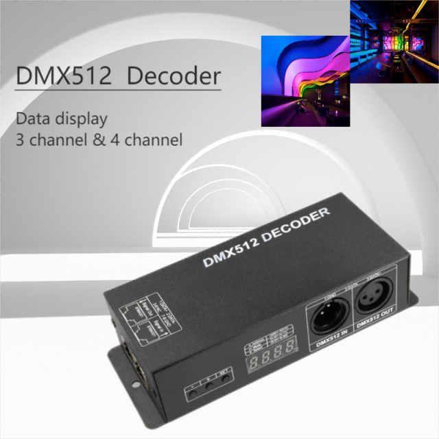 Digital display DMX512 decoder controller --3 Channel rgb / 4 channel rgbw