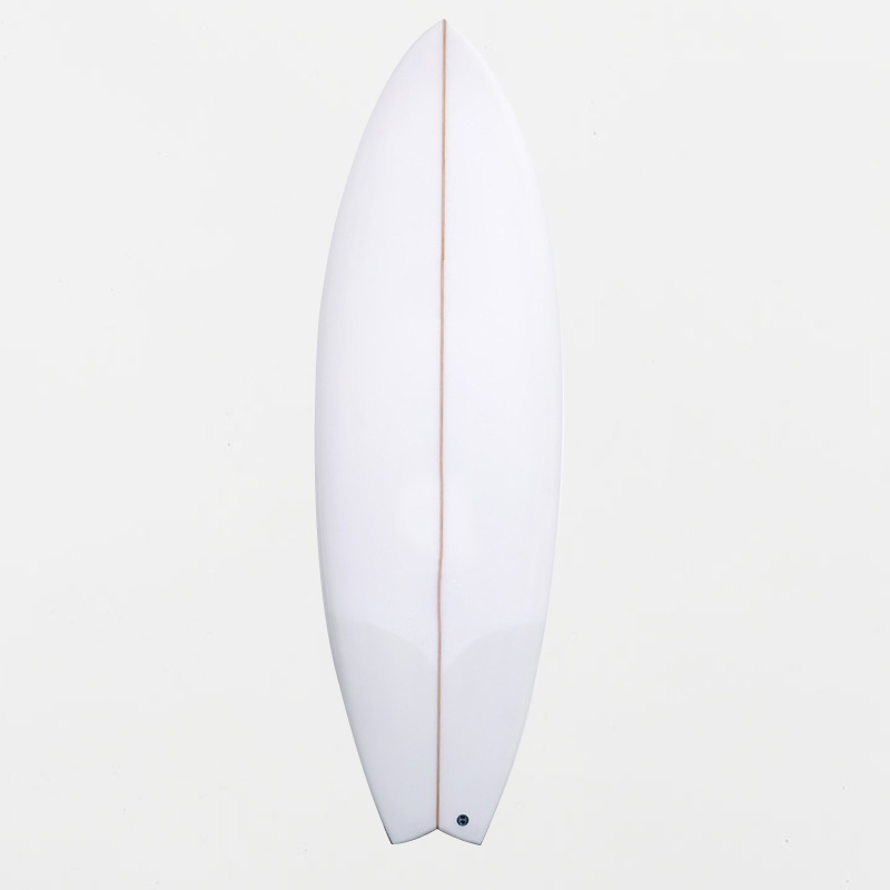 B70149 EPOXY FISH SURFBOARD 5FT8 FCS2 WHITE