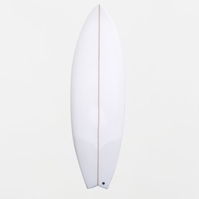 B70149 EPOXY FISH SURFBOARD 5FT8 FCS2 WHITE