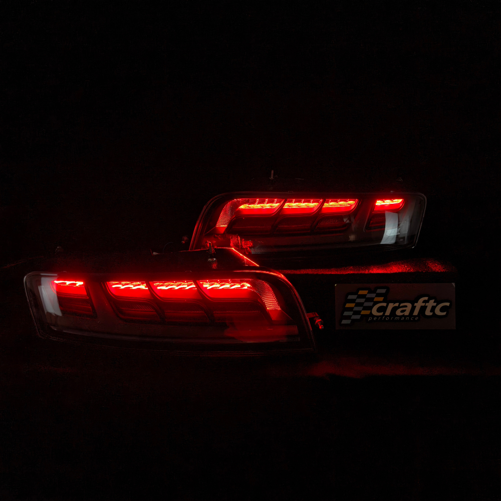 CraftC Performance X Vanta Design Audi R8 2007-2016 Sequential Taillights(Clear Lens + White LED Bars)