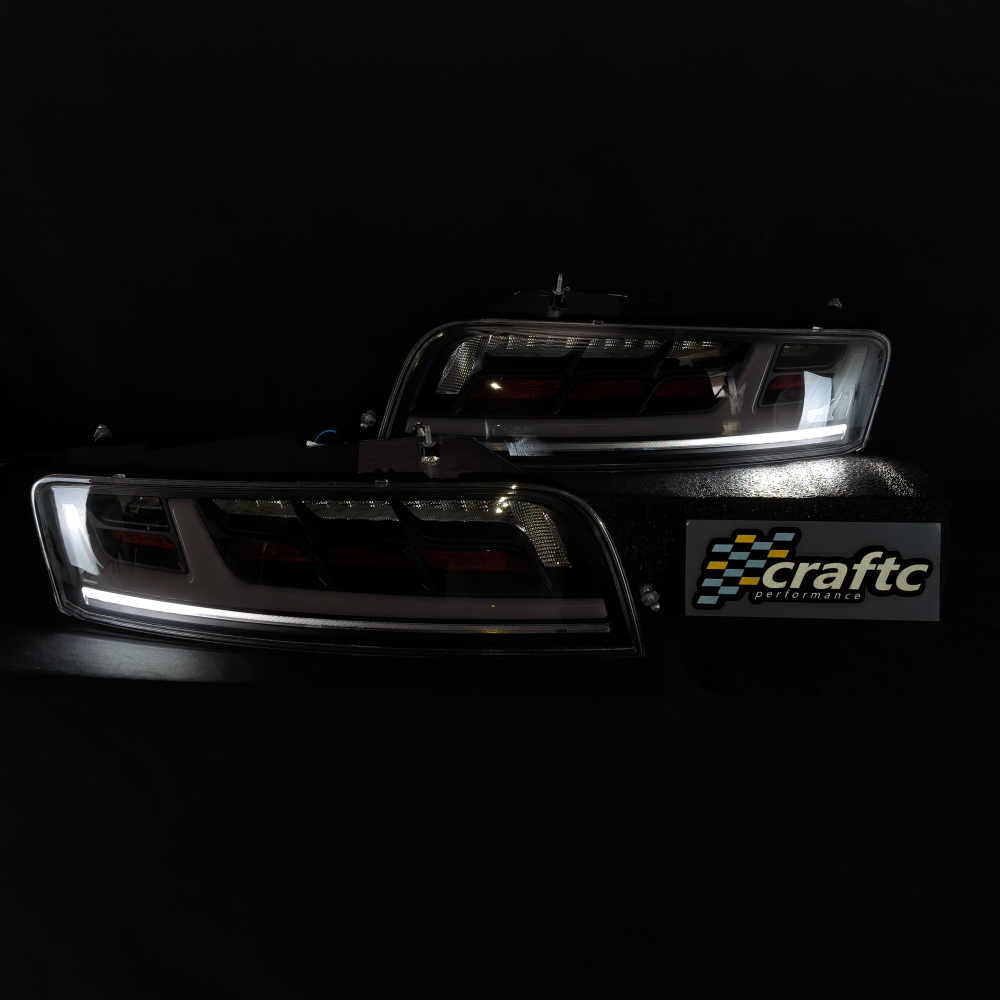 CraftC Performance X Vanta Design Audi R8 2007-2016 Sequential Taillights(Clear Lens + White LED Bars)