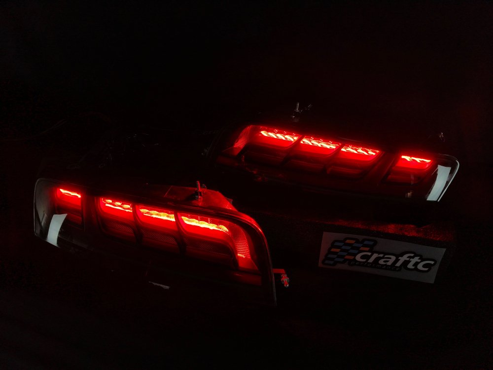 CraftC Performance X Vanta Design Audi R8 2007-2016 Sequential Taillights(Smoked Lens + Red LED Bars)