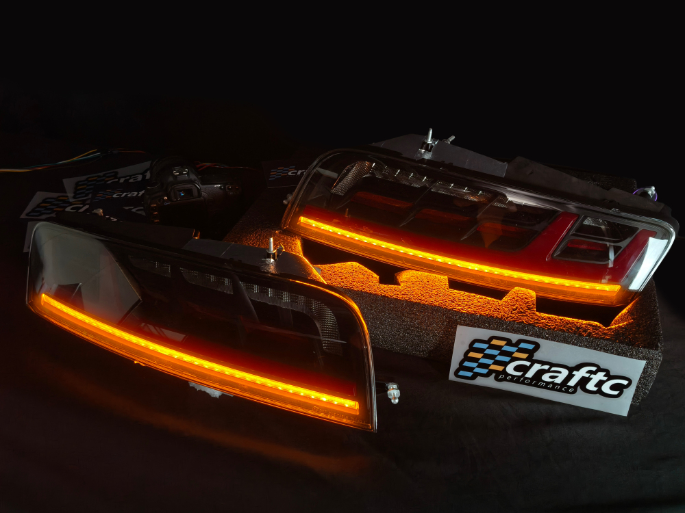 CraftC Performance X Vanta Design Audi R8 2007-2016 Sequential Taillights(Smoked Lens + Red LED Bars)