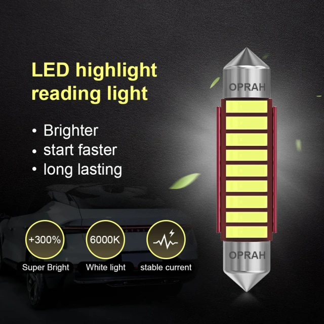 Oprah Festoon 28mm 31m 6smd 2835 Led Car Vehicle Interior Sun Visor Vanity Mirror Lights Makeup Light 12v Amber White