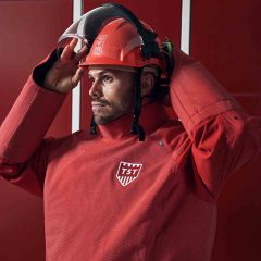 Topi keledar dengan Visor dan Pelindung Pendengaran untuk Perlindungan Kepala Operator Hydroblast