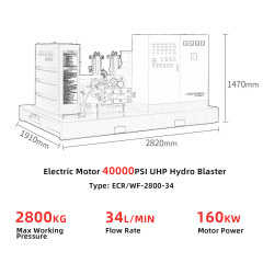 550 Series 750HP 565KW 200LPM 20K PSI Electric Hydroblasting Cleaning Machine