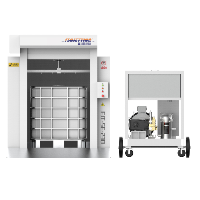 Automatic IBC Tank Container Surface Cleaning Machine