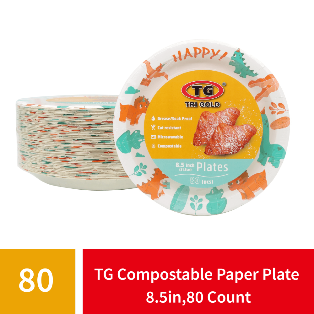 TG® Compostable Paper Plate 8.5inch 80count