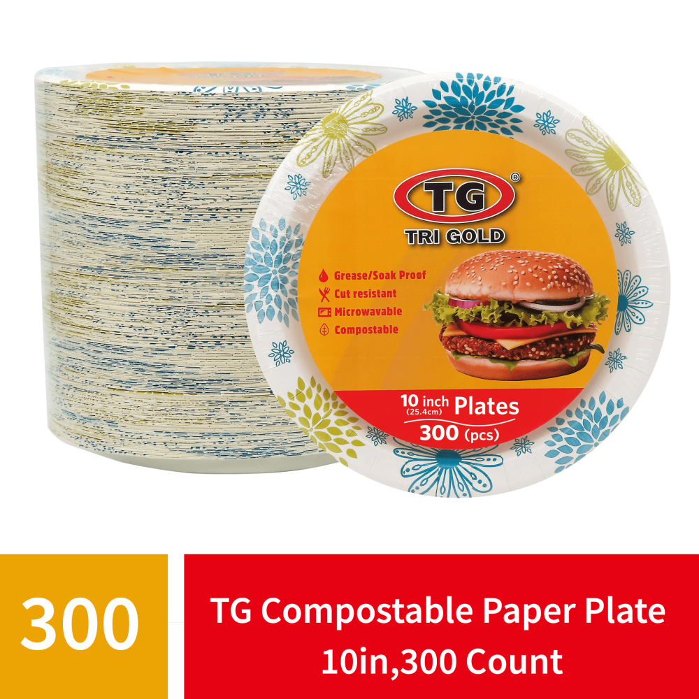 TG® Compostable Paper Deep Plate 10inch 300count