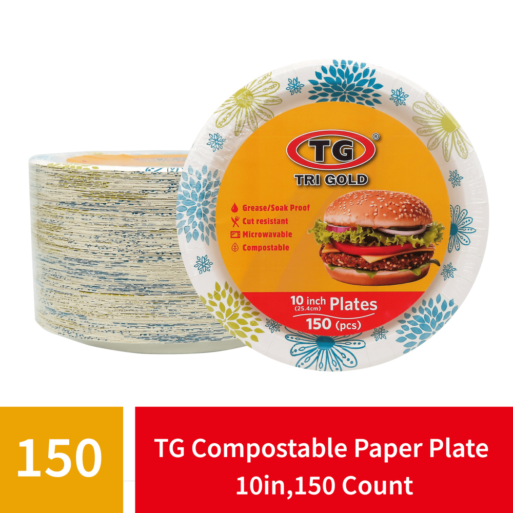 TG® Compostable Paper Deep Plate 10inch 150count