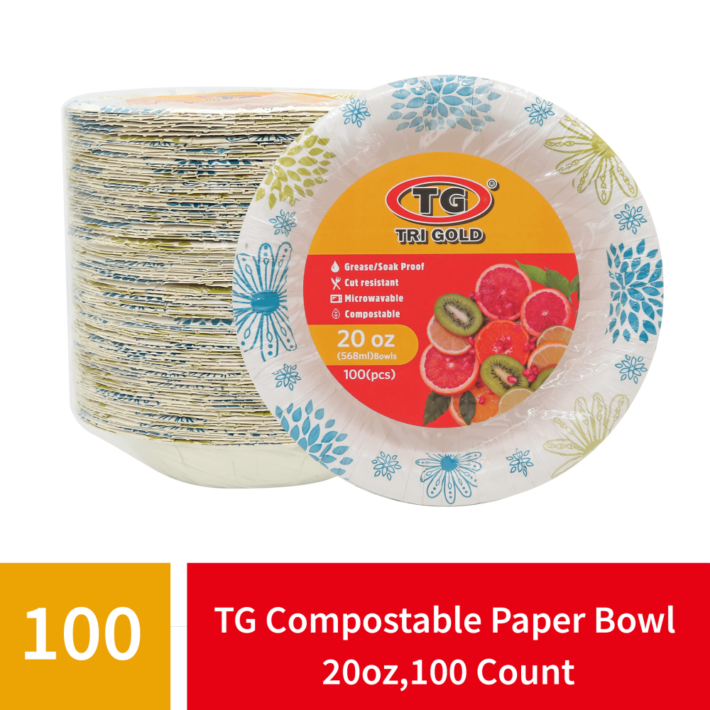 TG® Compostable Paper Bowl 20oz 100count