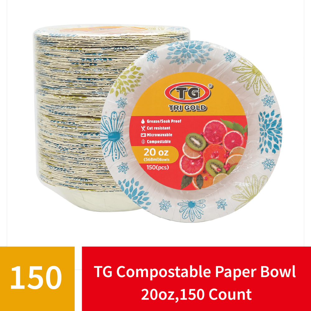 TG® Compostable Paper Bowl 20oz 150count